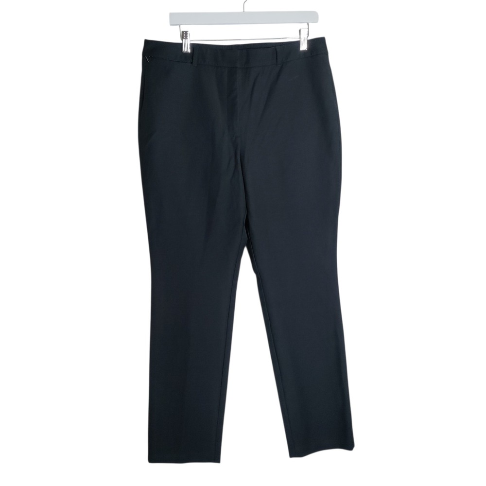 White‎ House Black Market Slim Ankle Pants Black Stretch Side Zip Size 14